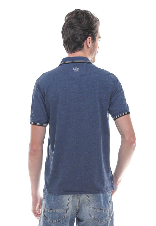 Slim Fit Kaos  Polo  Motif simpel Logo  LGS Biru